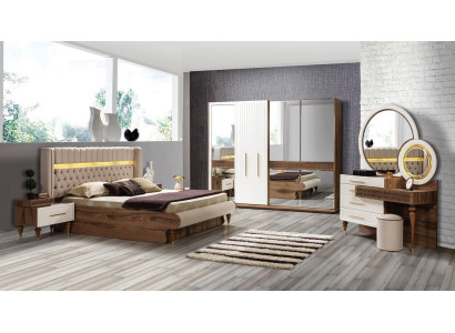 Set da camera da letto 5 pezzi Design di lusso Letto Chesterfield Set completo