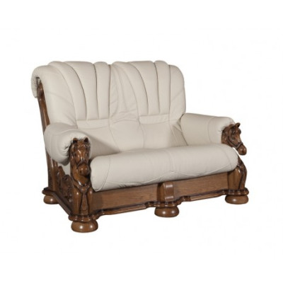 Classico set di divani sofà in pelle con legno 3+2+1.