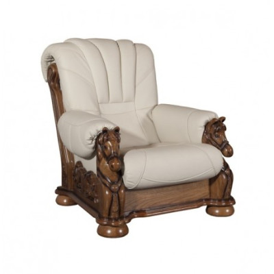 Classico set di divani sofà in pelle con legno 3+2+1.