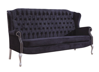 Classico set di divani Chesterfield 3+2+1 posti in velluto appena imbottito.