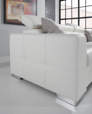 Divano d'angolo design salotto imbottito d'angolo in pelle al 100%