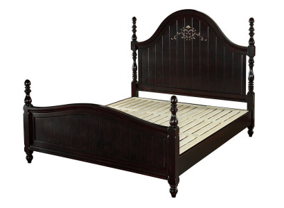 Letto design country in legno albergo in metallo letti matrimoniali in legno camera da letto mobili.