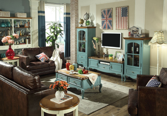 Stile casa di campagna parete soggiorno vetrina credenza in legno armadio mobili 3 pezzi.