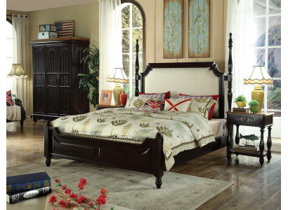 Camera da letto stile country in legno, set completo di mobili, gruppo di arredi, letti, nuovo letto.