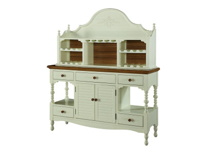 Classico mobile in legno in stile country house, credenza, armadio, cassettiera, credenze