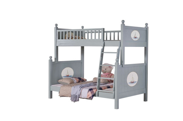 Letto a castello per bambini elegante, lussuoso letto per ragazzi a due piani.