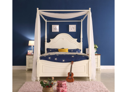 Letto a baldacchino in legno vero Design del letto Letti di lusso Mobili da camera da letto classici Nuovi