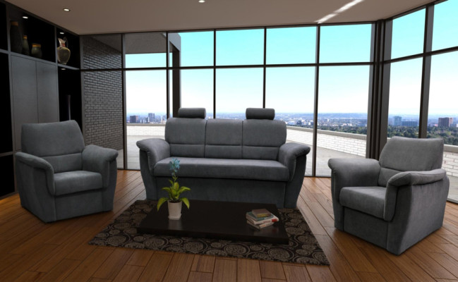 Divano 3+1+1 posti con funzione letto e vano contenitore, divano imbottito nuovo.