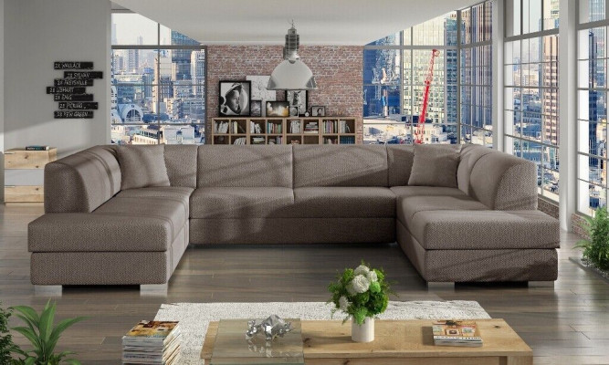 XXL divano ad angolo angolare imbottito angolo salotto design a forma di U nuovo divano