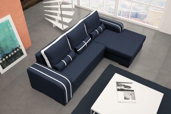 Divano letto angolare divano divani divano con letto e rivestimento - Set moderno con funzione letto