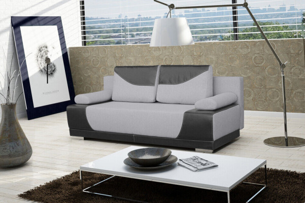 Divano letto a tre posti con funzione letto e contenitore per biancheria divano design.
