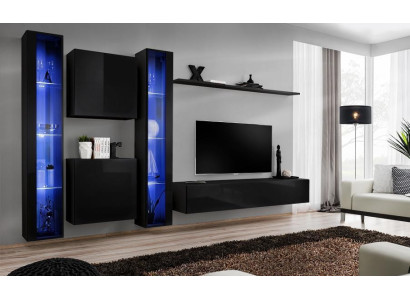 Set di mobili da soggiorno designer 2x armadietto a muro vetrina pensile arredamento