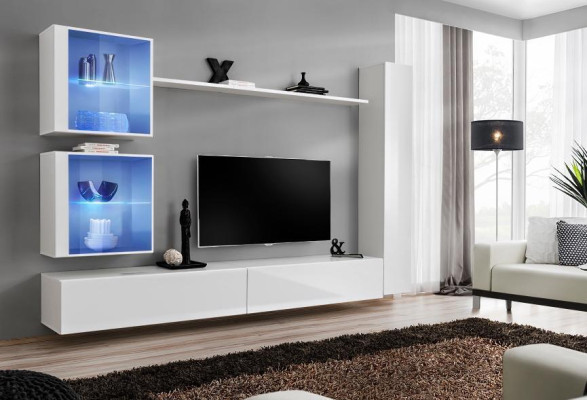 Mobile soggiorno bianco lussuoso mobile a parete completo credenza moderna design moderno.
