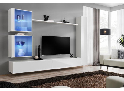 Mobile soggiorno bianco lussuoso mobile a parete completo credenza moderna design moderno.