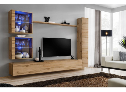 Marrone parete vivente pensile Armadio Design supporto TV mobile Arredamento Scaffale Moderno