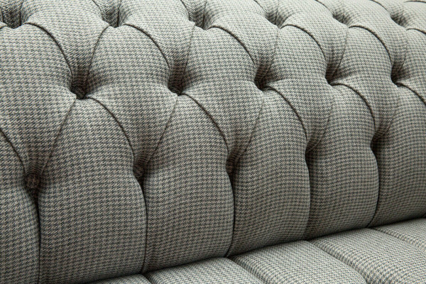 Soggiorno Divano Chesterfield Design Tessile Divani Divano a tre posti Grigio Couch