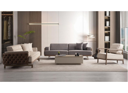 Set di divani moderno e luminoso 3+3+1 Designer per soggiorno 3 pezzi