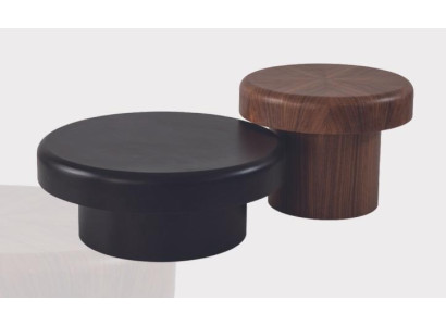 Set di tavoli rotondi di design marrone e nero, tavolino da caffè per il soggiorno, nuovo