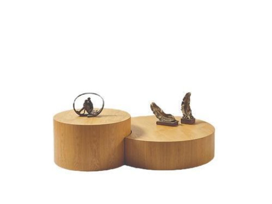 Tavolino color marrone chiaro 2 tavolini rotondi Tavolino da caffè design Tavolino da salotto