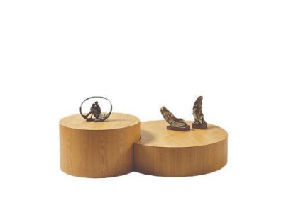 Tavolino color marrone chiaro 2 tavolini rotondi Tavolino da caffè design Tavolino da salotto