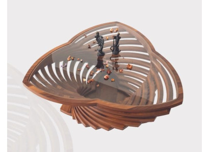 Moderno tavolo da caffè in vetro Braun 2x tavolino da caffè tavolino da designer