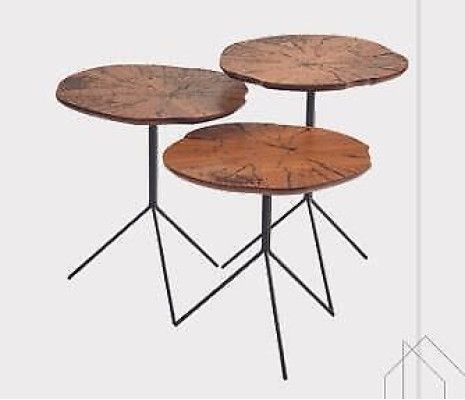 Tavolino 3x Design Tavolo da soggiorno Moderno Mobili di lusso Set di 3 tavoli