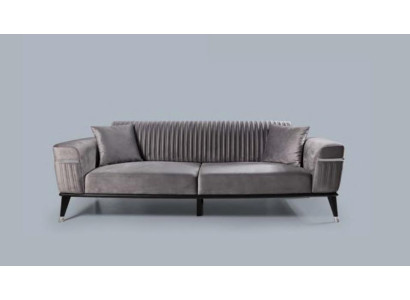 Sofa di lusso grigio per il soggiorno, divani grigi, mobili per divani grigi in tessuto.