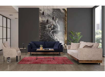 Divano 331 Sedute Divani Divano Imbottito Legno Divano in Tessuto