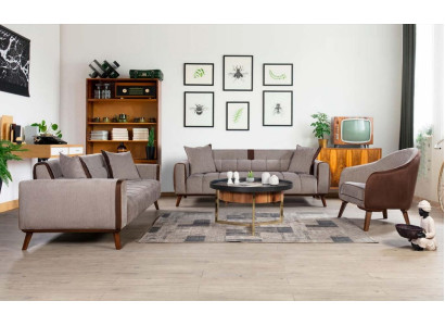 Poltrona Monoposto Tessuto Soggiorno Sala Lounge Design Mobili Colore Grigio
