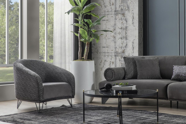 Poltrona Singola Divano Divano Imbottito 1 Posto Poltrona in Tessuto Moderno per Soggiorno