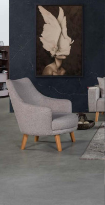 Divano Divano Imbottito Seduta 3+3+1 Set di Sedute Design Legno Divani Beige Cuscini Seduta.