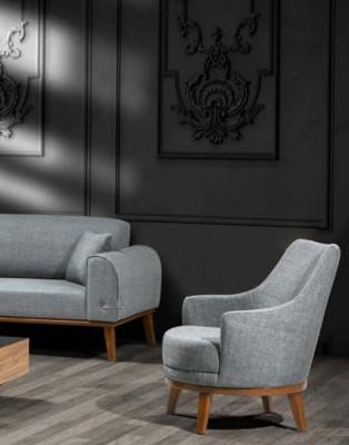 Sofà componibile 3+3+1 posti design divano imbottito moderno velluto