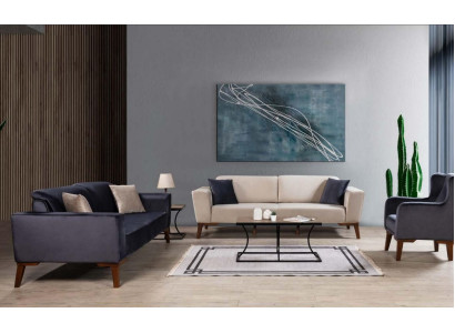 Sofà 3+3+1 posti in tessuto per il salotto