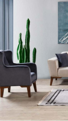 Sofà 3+3+1 posti in tessuto per il salotto