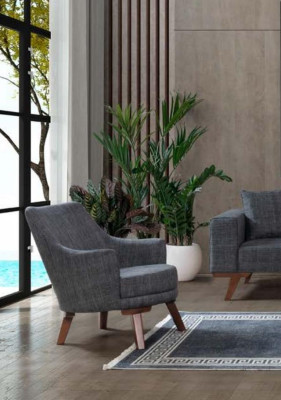 Design poltrona monoposto soggiorno Moderno mobile imbottito grigio