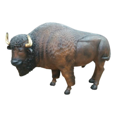 Bison Statua a grandezza naturale Decorazione Statue Scultura Giardino Decorazioni 90cm nuova