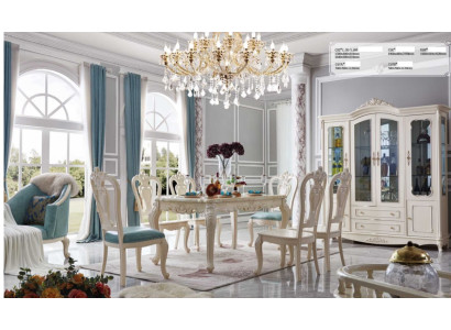 Set di arredamento per sala da pranzo Vitrina Sedia Tavolo da pranzo Sedie Set da pranzo