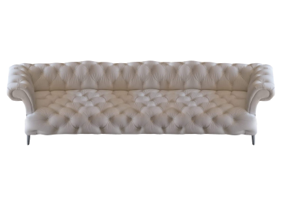 Chesterfield Bianco Divano in pelle a quattro posti Nuovo Divano Moderno per Soggiorno.