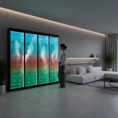 Moderno muro divisorio con cascata d'acqua pareti cascata d'acqua Led