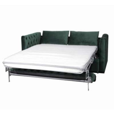 Divano Chesterfield in stile americano in pelle verde a tre posti