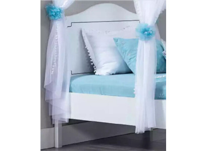 Stanza dei bambini Camera da letto Letto Letto a baldacchino 100x200cm Bianco Legno Letti