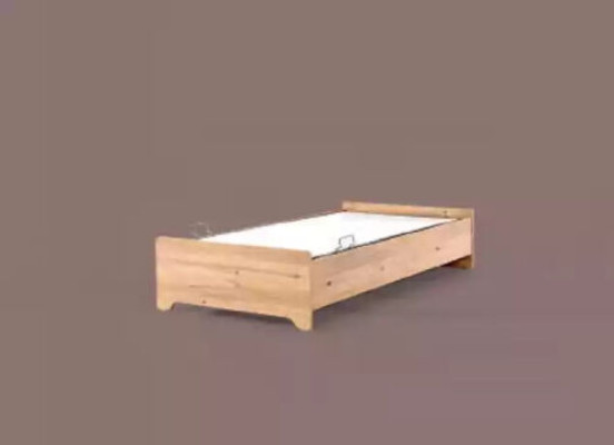 Letto per bambini moderno marrone in tessuto, novità per la camera dei bambini, 100x200 cm.