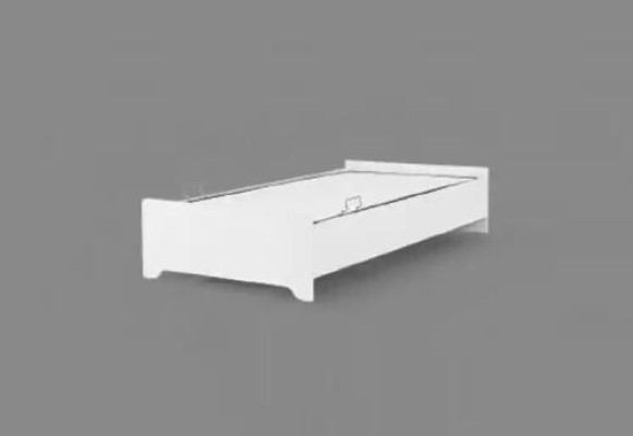 Letto singolo in legno bianco 100x200 per ragazzi in camera da letto per bambini, cornice del letto