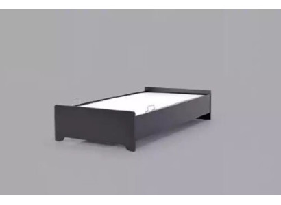 Letto design per bambini, letto per ragazzi moderno nero 100x200 cm.