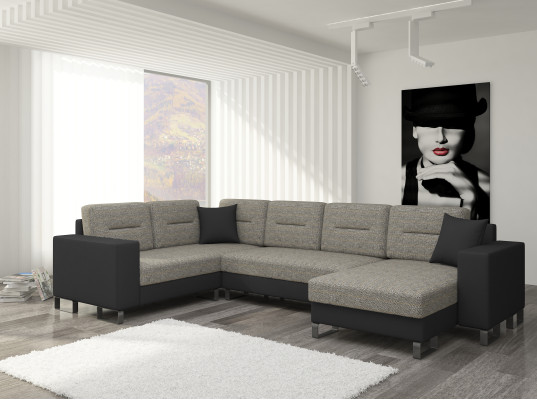 Divano angolare design divano letto funzione letto in pelle tessuto divano nuovo 3260
