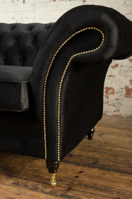 Chesterfield poltrona divano TV 1 posto divano tessuto stoffa divani imbottiti #5