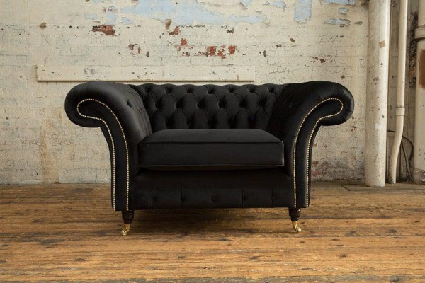 Chesterfield poltrona divano TV 1 posto divano tessuto stoffa divani imbottiti #5
