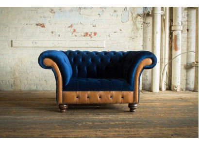 Chesterfield Tessuto Imbottito Poltrona 1 Posto Divani Design Divani in Tessuto di Lusso