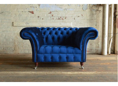 Chesterfield poltrona divano televisivo 1 posti divano in tessuto stoffa imbottito #4