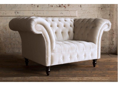 Chesterfield poltrona divano televisivo 1 posto tessuto stoffa divani imbottiti #4